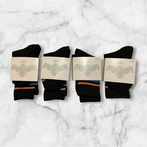 Bombas Women’s Unisex Black Crew Casual Socks -lot of 4!